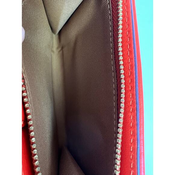 Coach Tabby Wallet In Orange Red Gold Hardware NIB - Picture 5 of 7